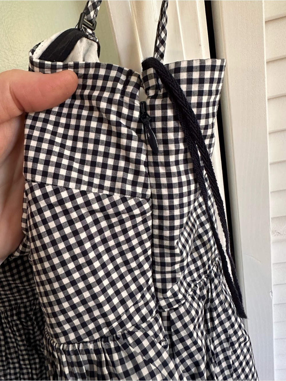 GAP Navy & White Gingham Bubble Top - Picture 3 of 6